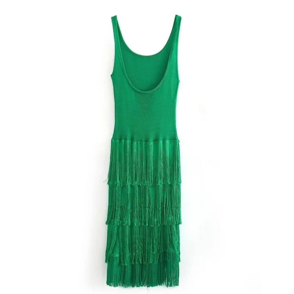 Knit Slim Maxi Dresses Female High Waist Sleeveless Knitwear Fashion Dress - Picture 4 of 5